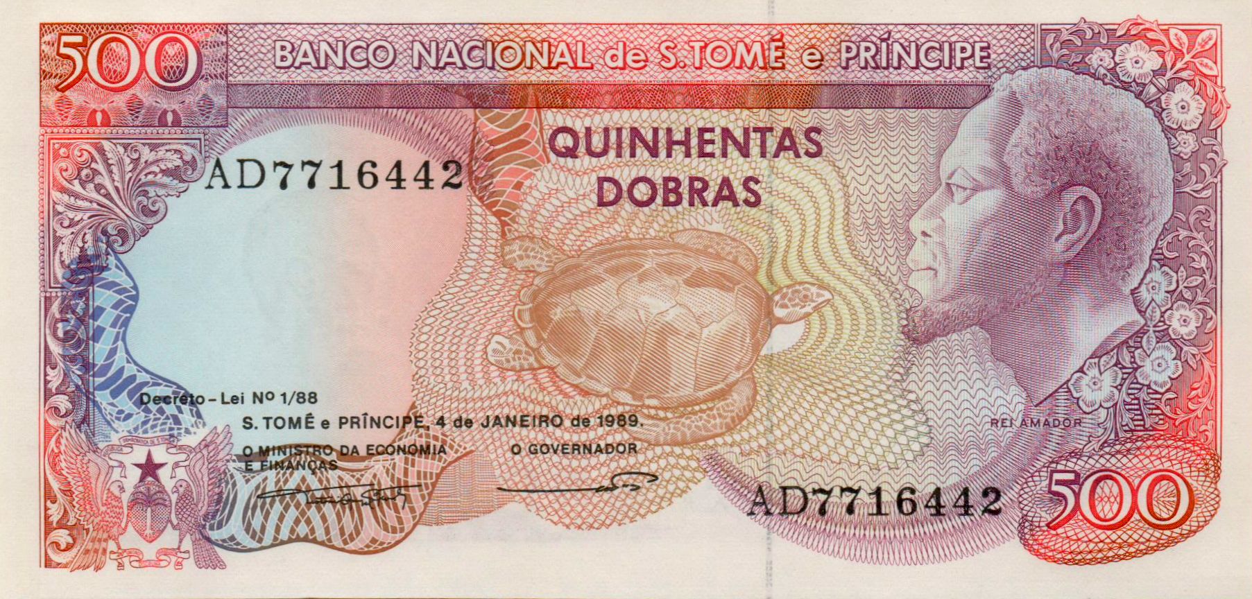 Sao Tome E Principe 500 1989 UNC P-61
